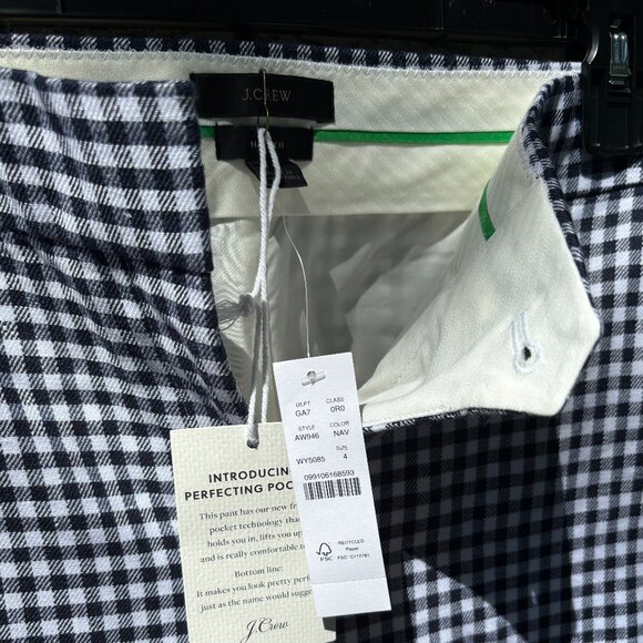 NWT J.Crew navy/white gingham pants, 4 - Picture 2 of 3
